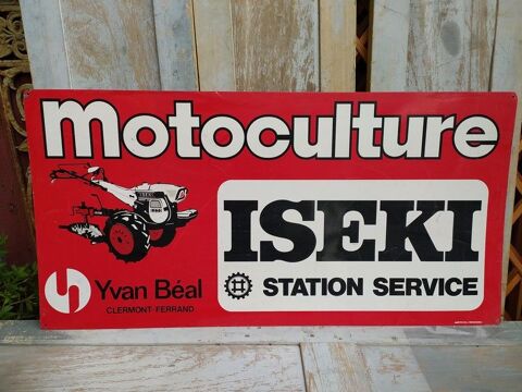 Plaque Tôle Publicitaire Motoculteur ISEKI Clermont Ferrand  0 Loches (37)