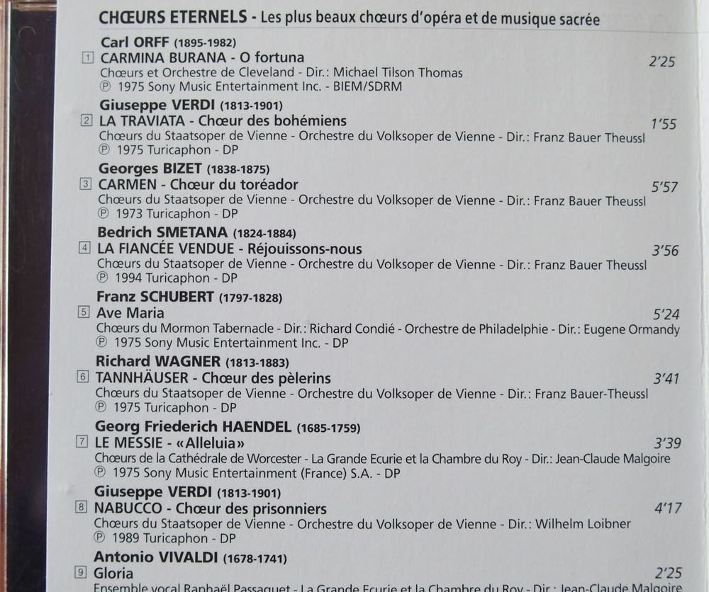 CD CHOEURS ETERNELS CD et vinyles