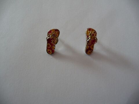 Boucles oreilles tongs roses avec fleurs 5 Celles-sur-Belle (79)