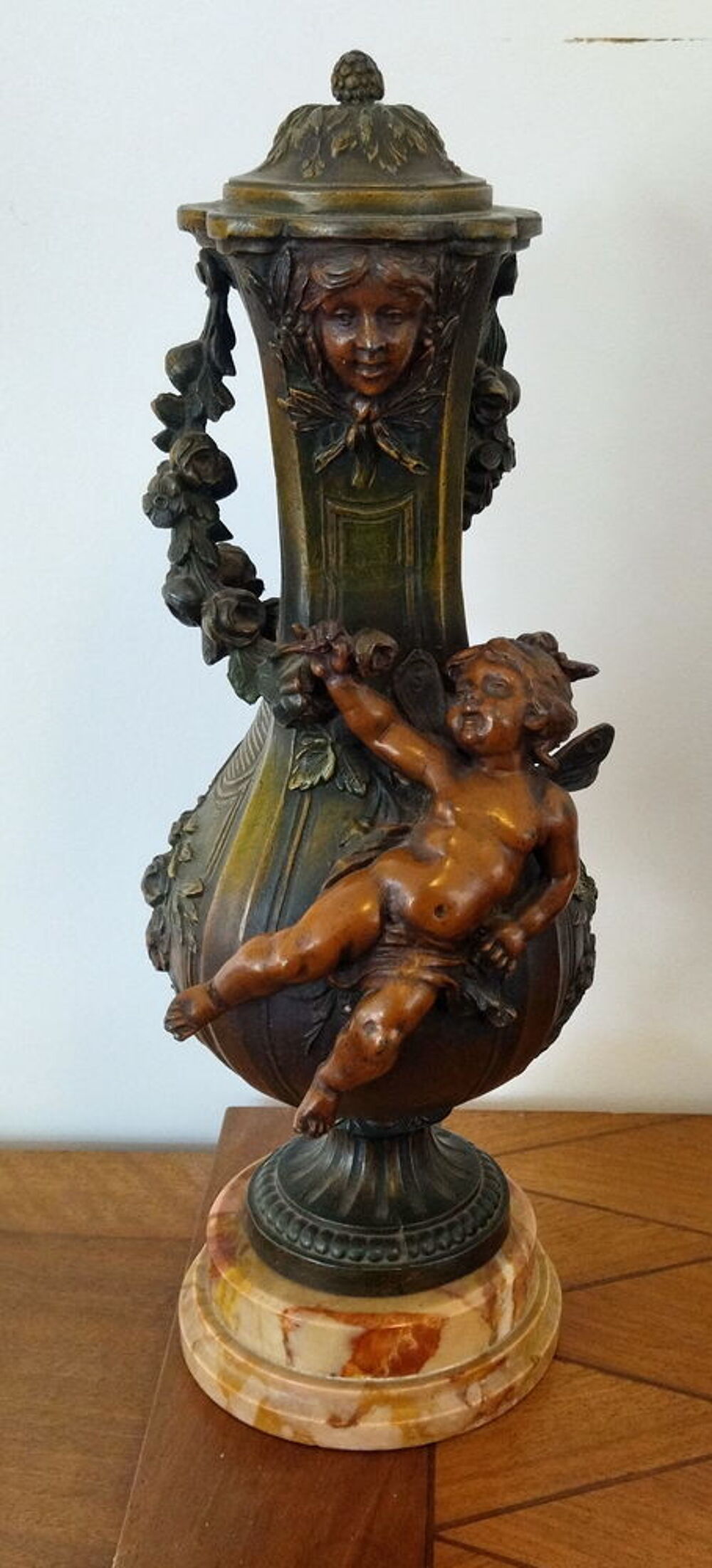 Garniture de chemin&eacute;e compl&egrave;te L&amp;F Moreau XIX&egrave;me D�coration