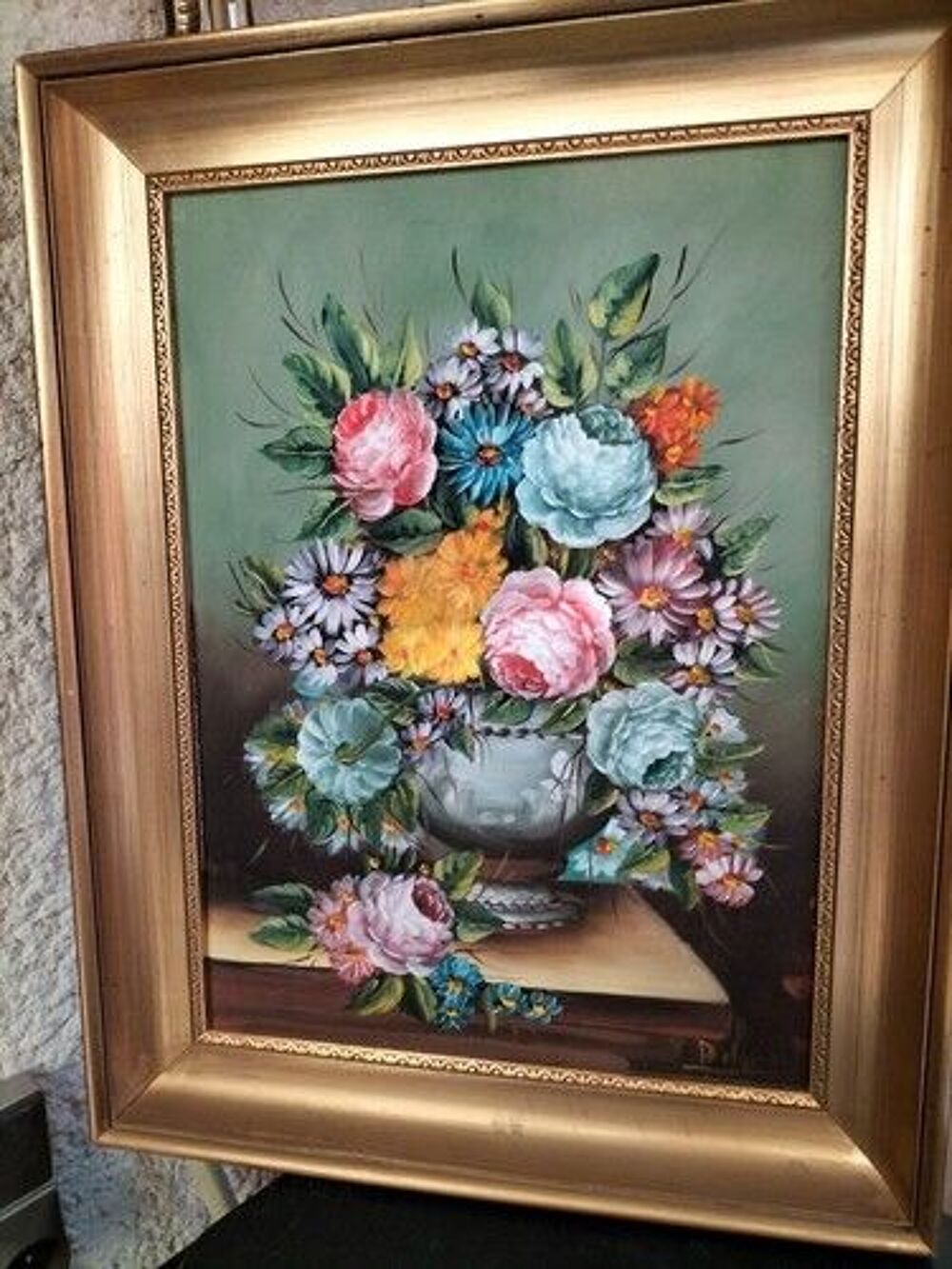 tr&egrave;s beau tableau hst bouquet fleurs superbe cadre Décoration
