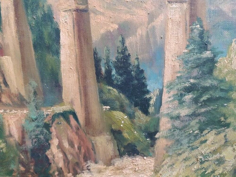 Tableau Viaduc de Sainte Marie Les Houches Sign&eacute; Leroux 
