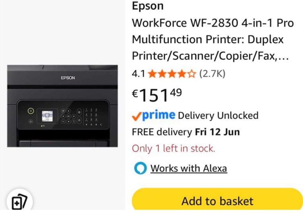  Imprimante Epson WorkForce Wi?Fi, Matériel informatique