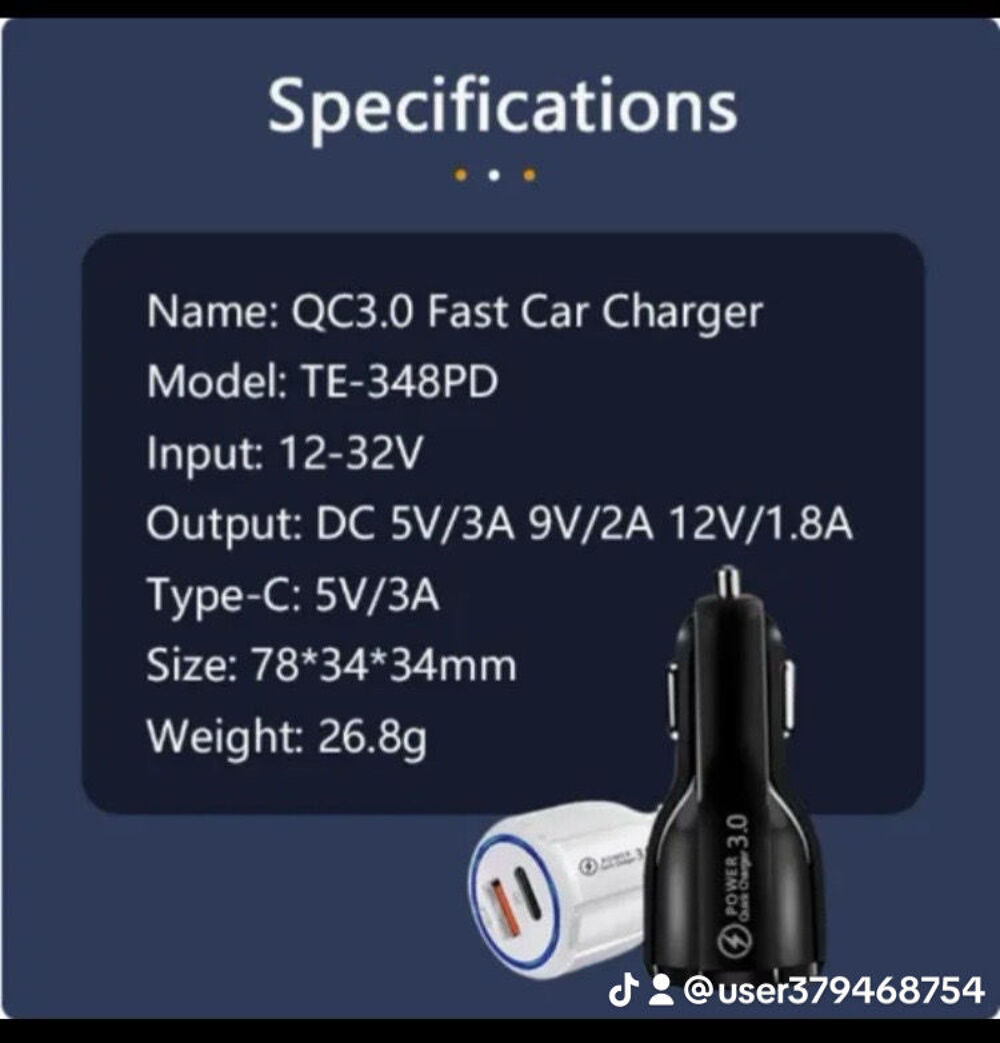 Chargeur rapide pour voiture, prise allume cigare Téléphones et tablettes