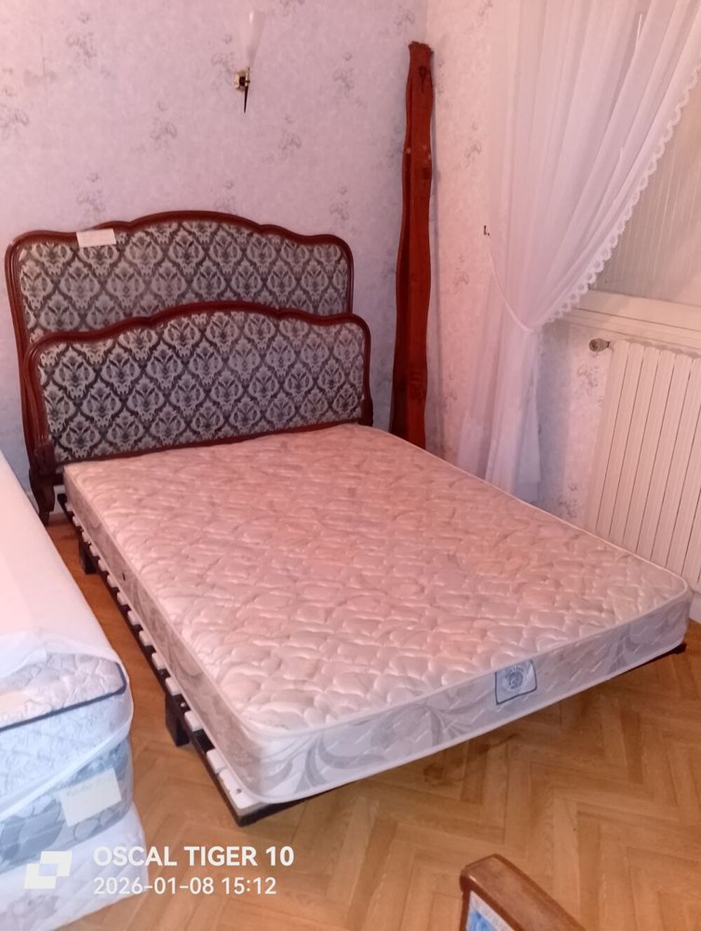 Lit style louis lV Bleu 140 Meubles