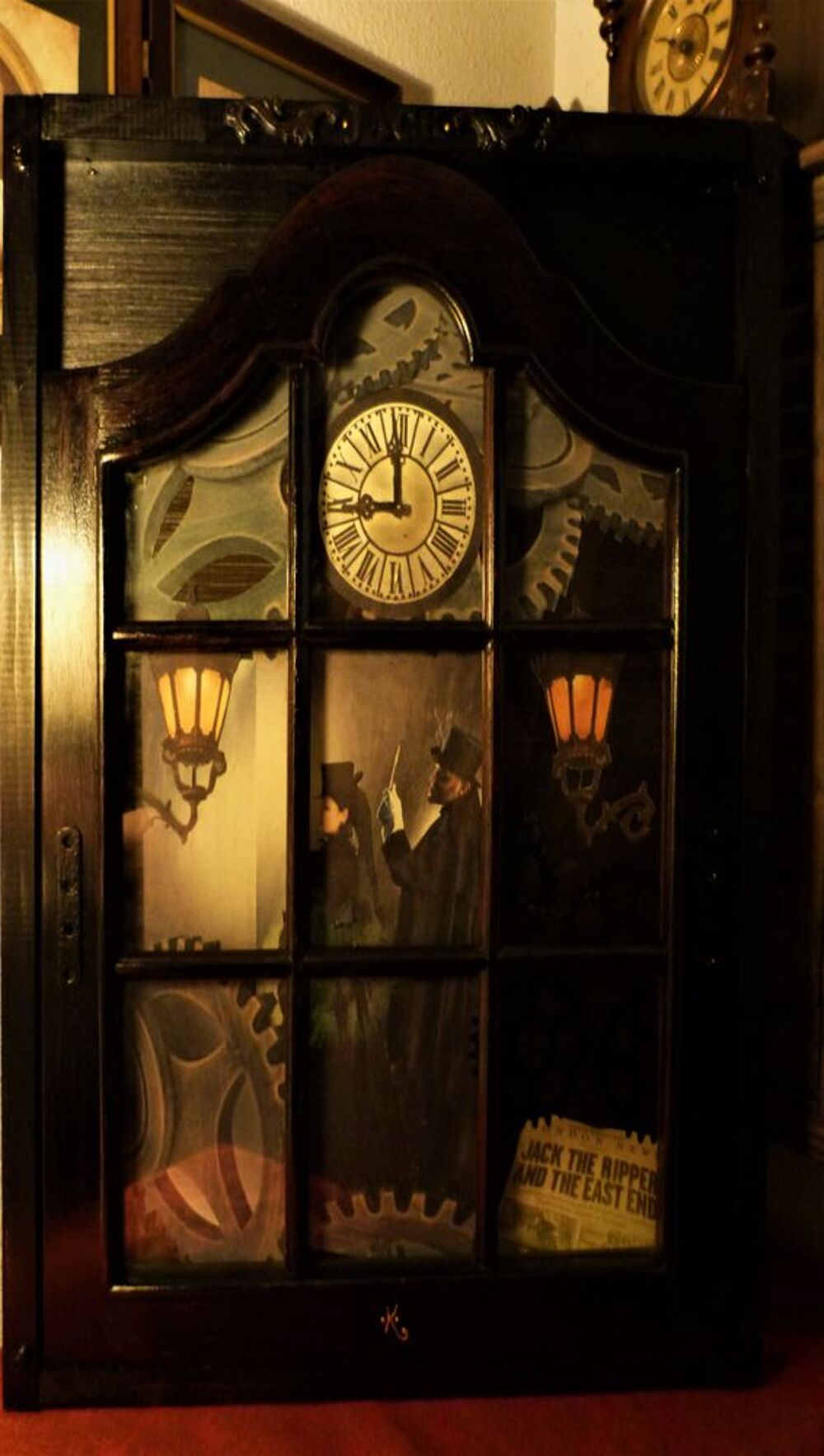 Imposant Tableau &quot;JACK BEHIND THE WINDOW&quot; Steampunk Dcoration