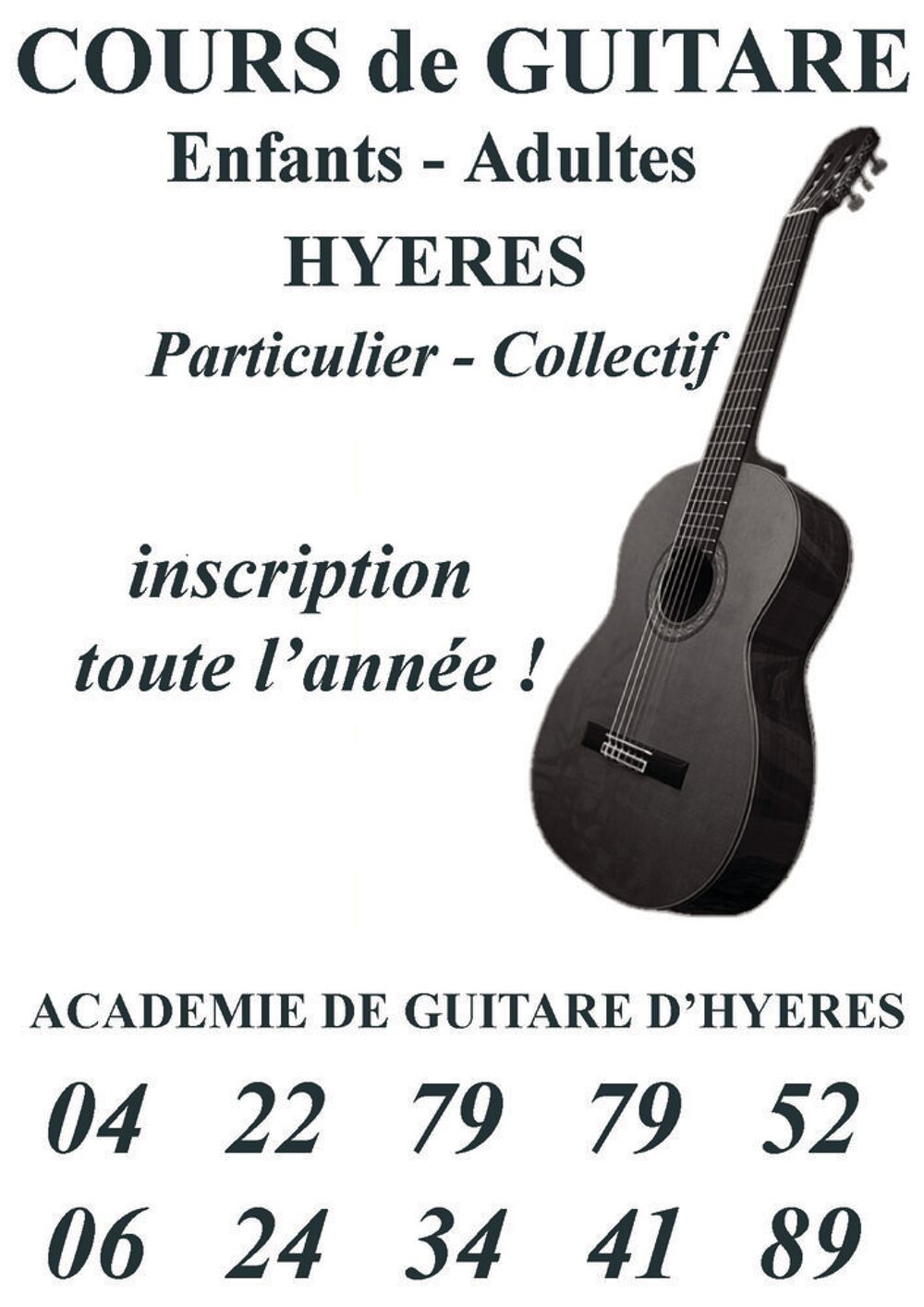   cours de guitare sur Hyères, La Crau, La farlède 