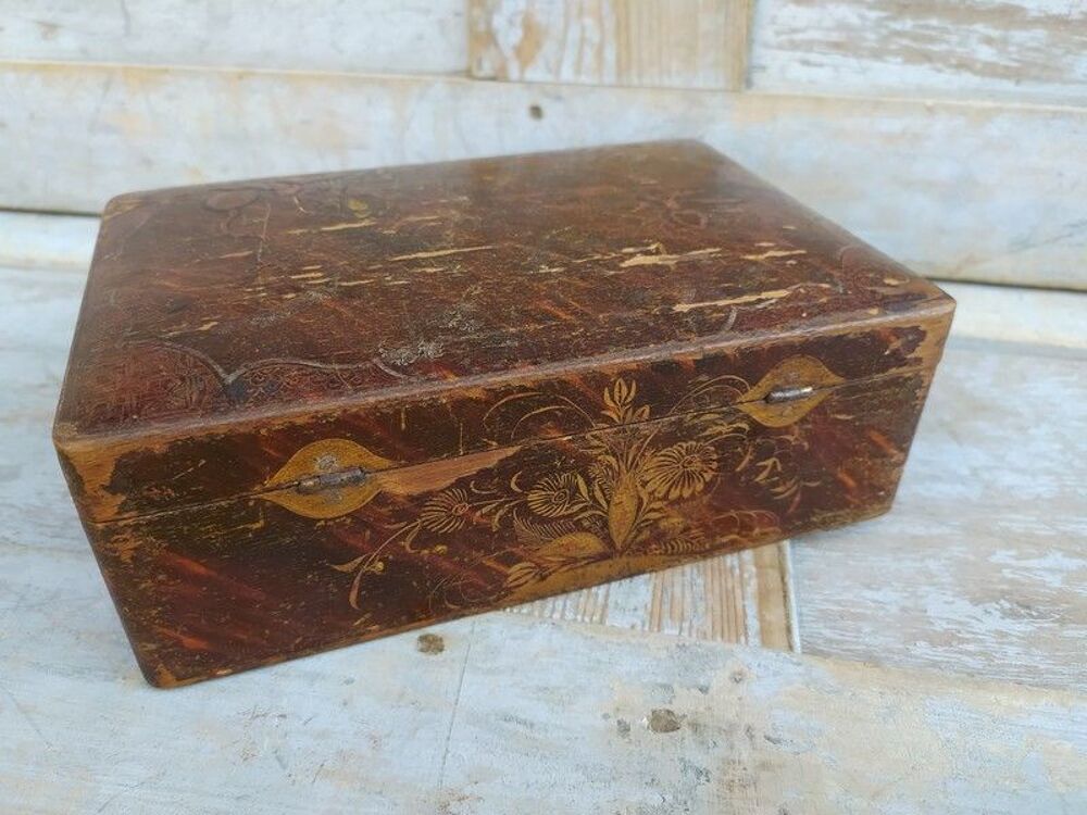 Ancienne Boite Coffret Vernis Martin XVIII&egrave;me 