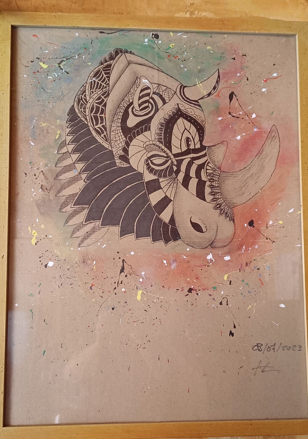 Tableau rhinoc&eacute;ros Décoration