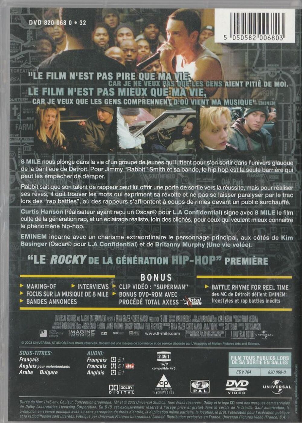 8 Mile DVD et blu-ray