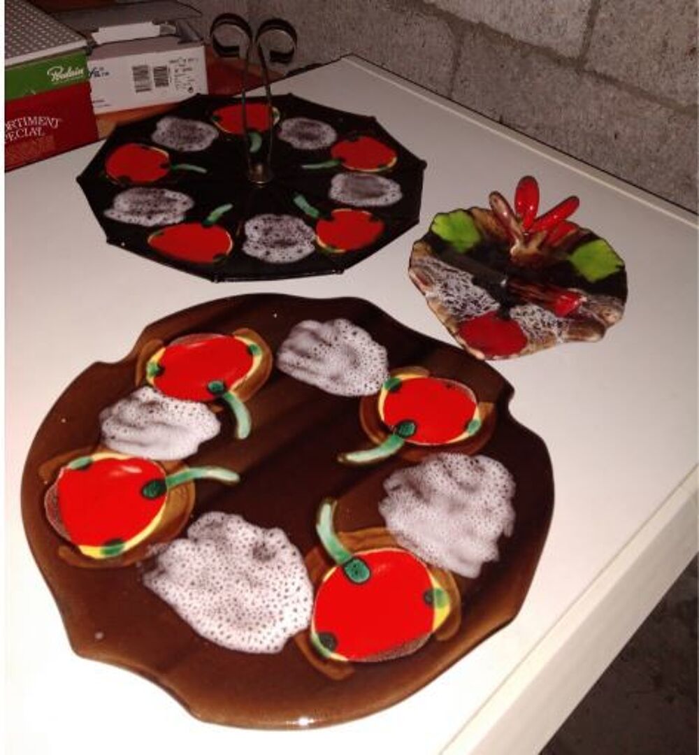 Plateau fromage + plat &agrave; tarte + beurrier Vintage Décoration