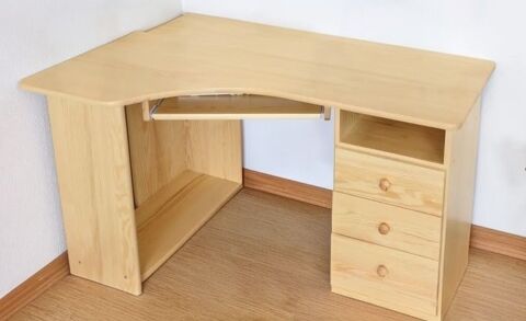 Bureau d'angle pin massif vernis naturel bon �tat 20 L�zignan-Corbi�res (11)