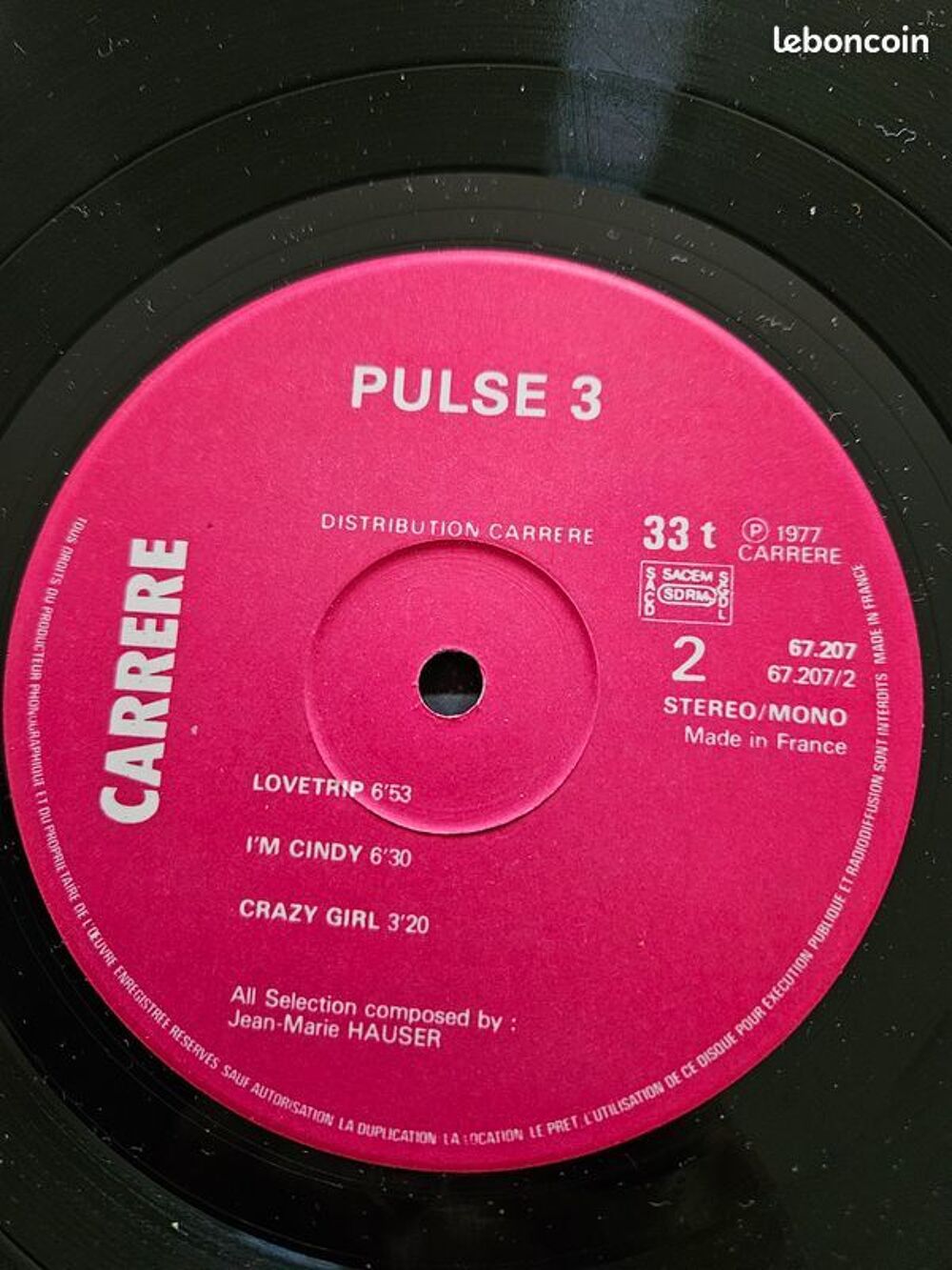 Vinyle Album Pulse 3 ? Carrere ? 67 207, 1977 rock disco CD et vinyles