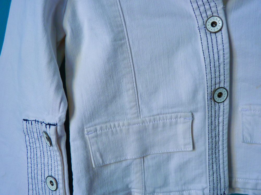 Veste jean Fille 12 ans CKS coton blanc boutonn&eacute;e TBE Vêtements enfants