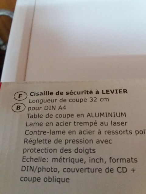 Cisaille de sécurité  à levier 10 Failly (57)