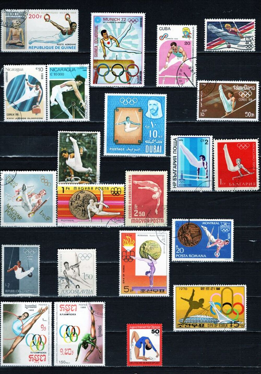 39 timbres du MONDE sur la GYMNASTIQUE 