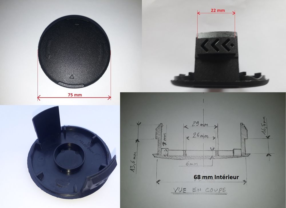 10 Capuchons pour d&eacute;broussailleur 68 mm Int&eacute;rieur Jardin