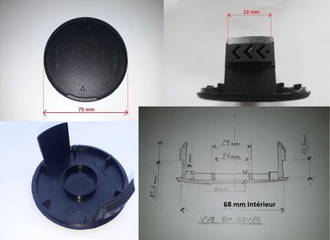 10 Capuchons pour débroussailleur 68 mm Intérieur 4 Gex (01)