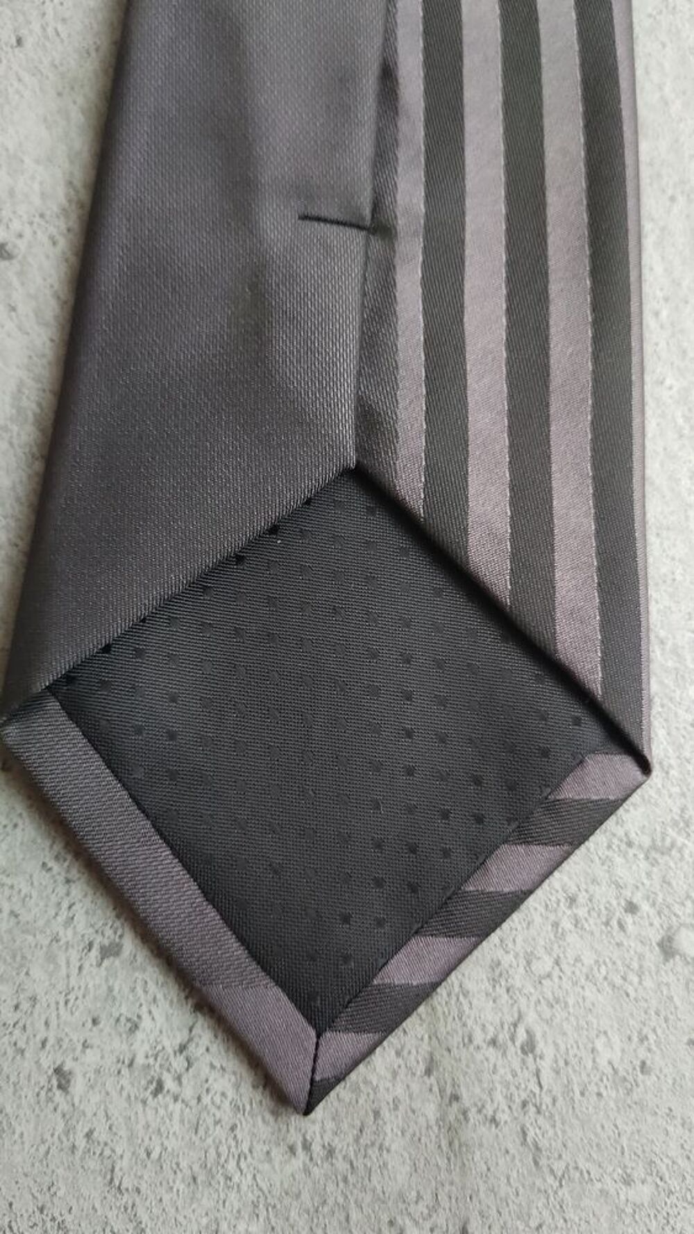 Cravate Brice - Gris Anthracite &agrave; Larges Rayures Gris Fonc&eacute; Vêtements