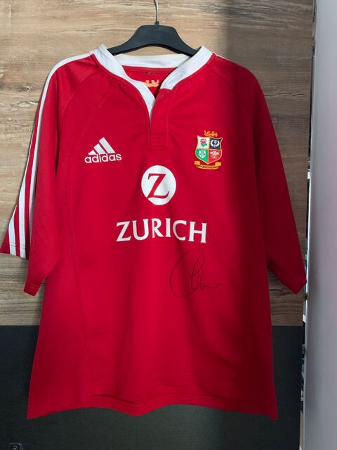 Maillot rugby Adidas Lions britanniques signé pa Saleilles (66)