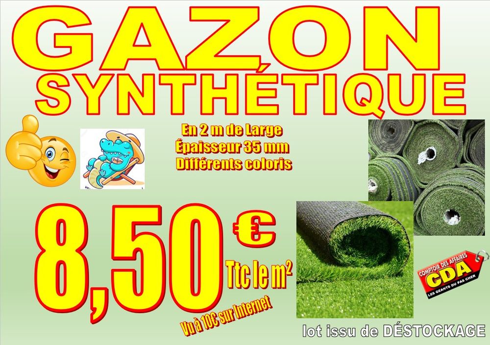 GAZON SYNTHETIQUE au m&sup2; Couleur VERT ou autres - am&eacute;nagement Int&eacute;rieur / ext&eacute;rieur Jardin Bricolage