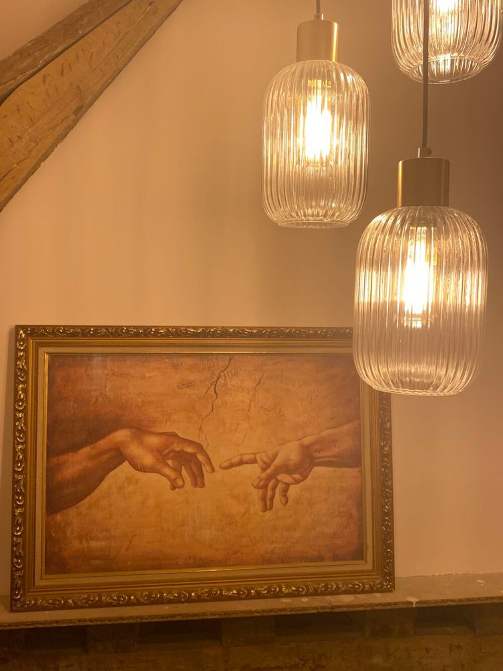 Magnifique toile et encadrement dor&eacute; Décoration
