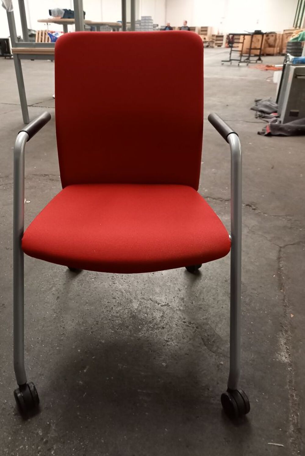 Chaise de bureau rouge &agrave; roulette Meubles