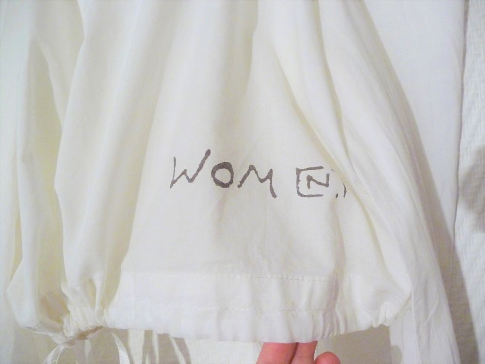Blouse/ Top Ecru Effet Coeur Crois&eacute; &agrave; Manches Longues-Wom N Vêtements
