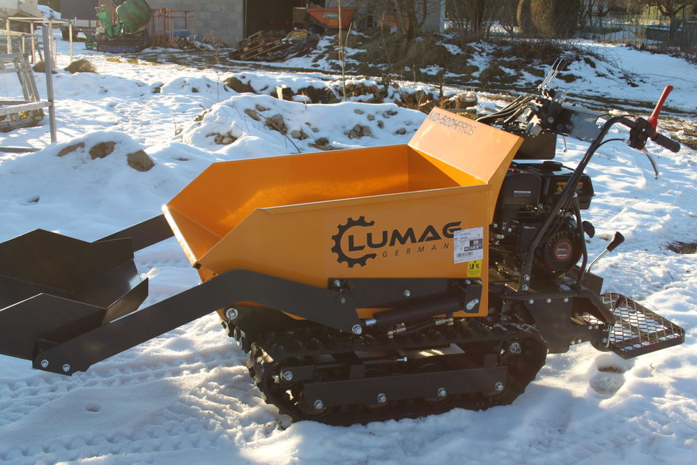 Brouette &agrave; chenilles, dumper &agrave; moteur avec pelle, 500 Kg Bricolage
