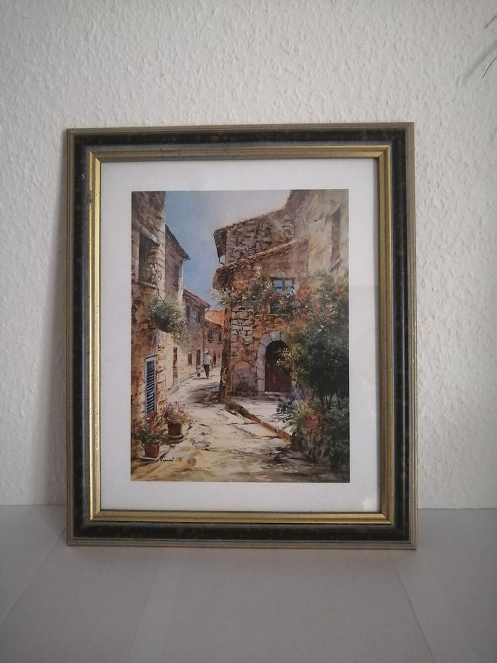 Tableau reproduction imprim&eacute; - Village Proven&ccedil;ale Décoration