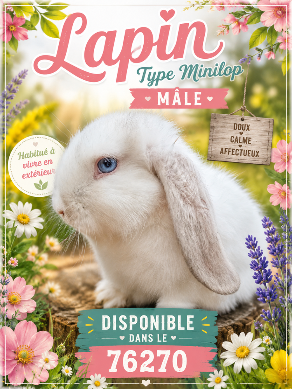   Lapin bélier nain minilop  