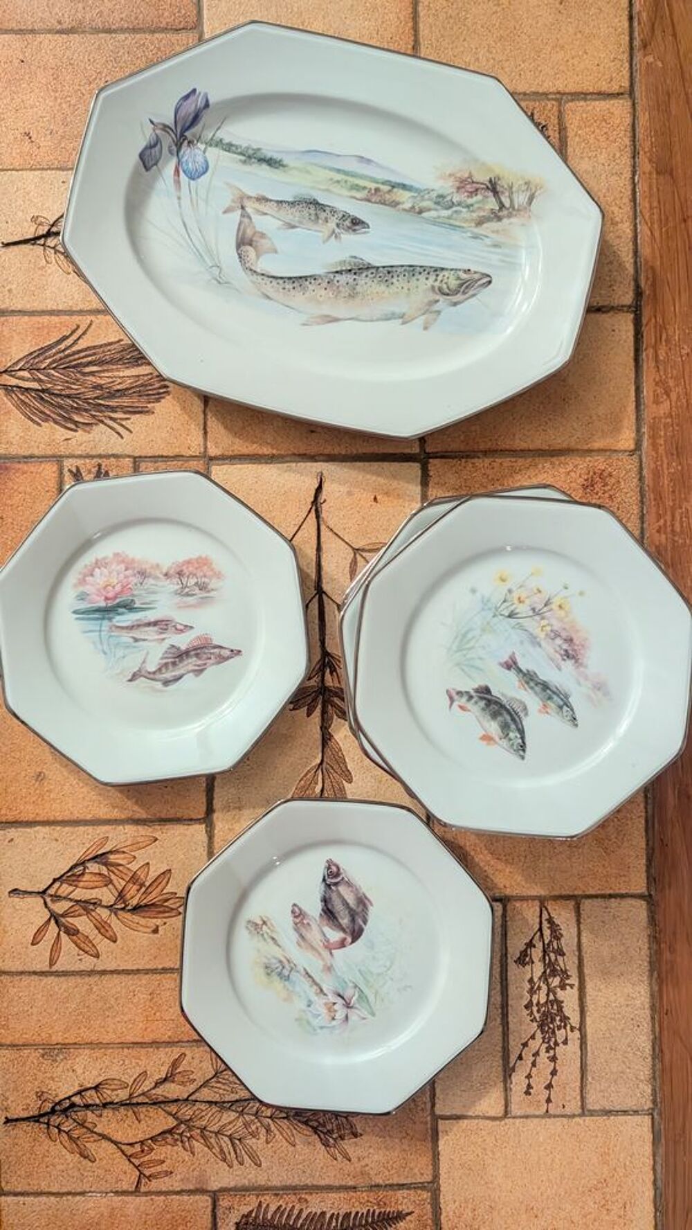 Assiettes &agrave; poisson Décoration