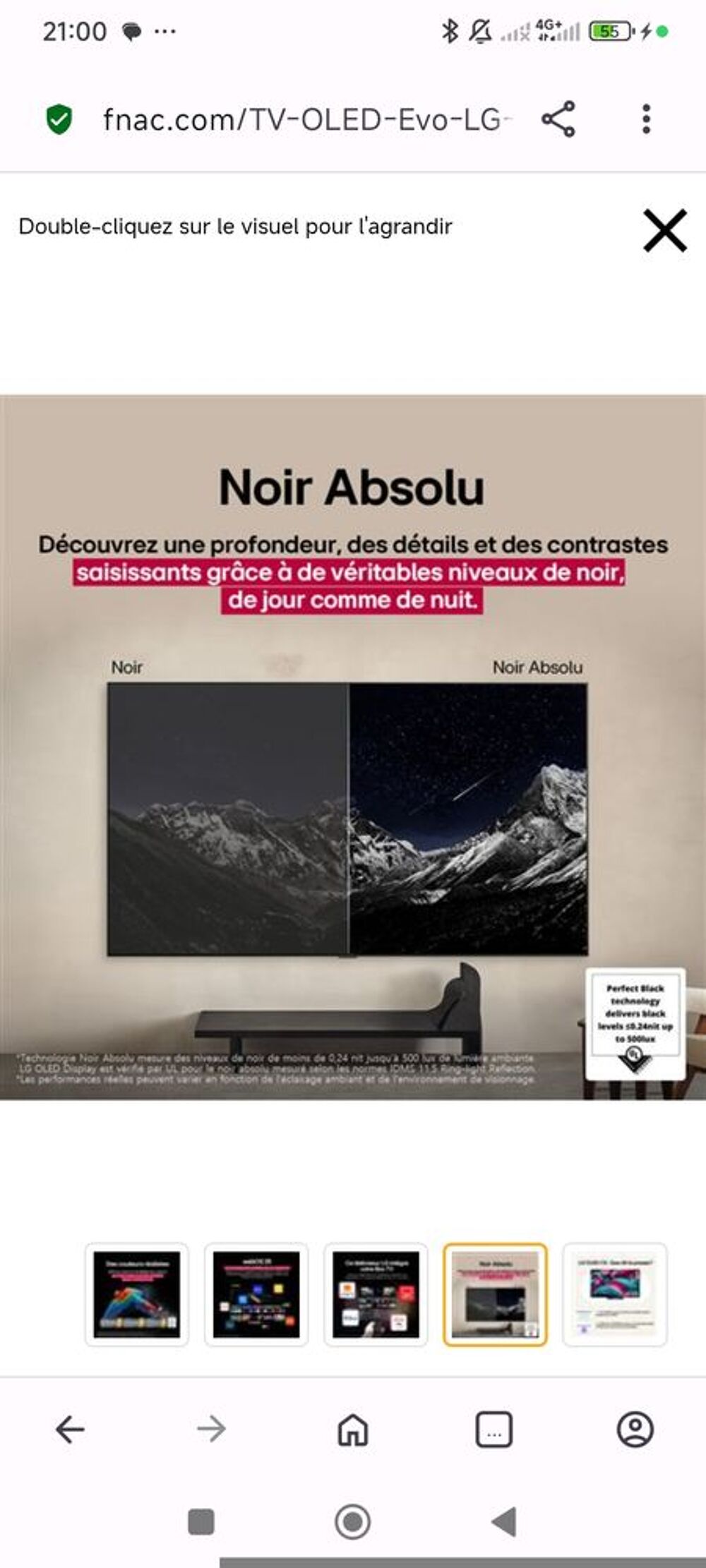 LG TV OLED77C5 OLED Evo Noir Profond NEUF Photos/Video/TV