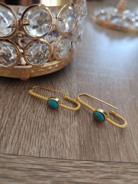 Boucles d'oreilles vermeil et turquoises vritable envoi off 38 Sillingy (74)