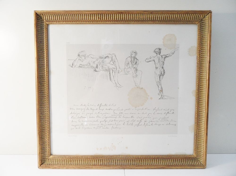 TABLEAU CADRE DELACROIX EUGENE FAC SIMILE ALFRED ROBAUT art Décoration