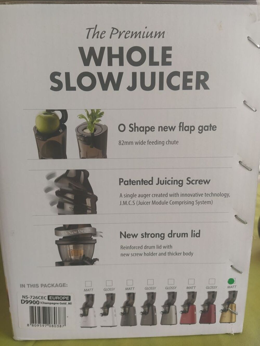 EXTRACTEUR DE JUS Kuvings D9900 ? tr&egrave;s peu servi ? sous gara Electroménager