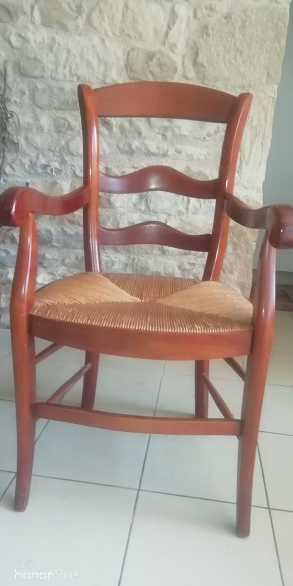 Fauteuil assise paille style Campagne Meubles
