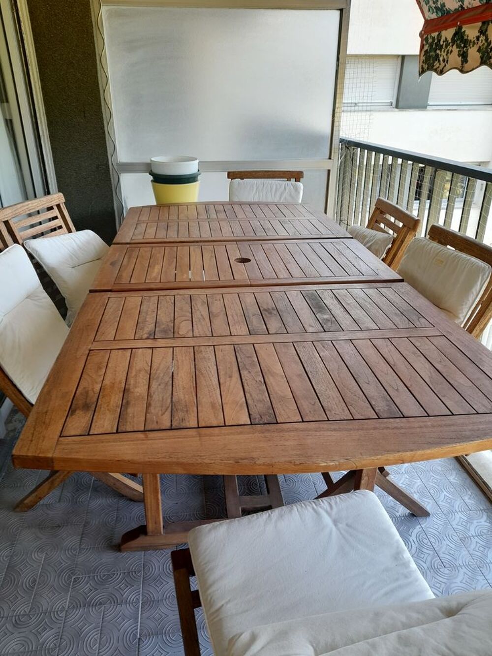 ensemble table TECK extensible + 6 chaises Meubles