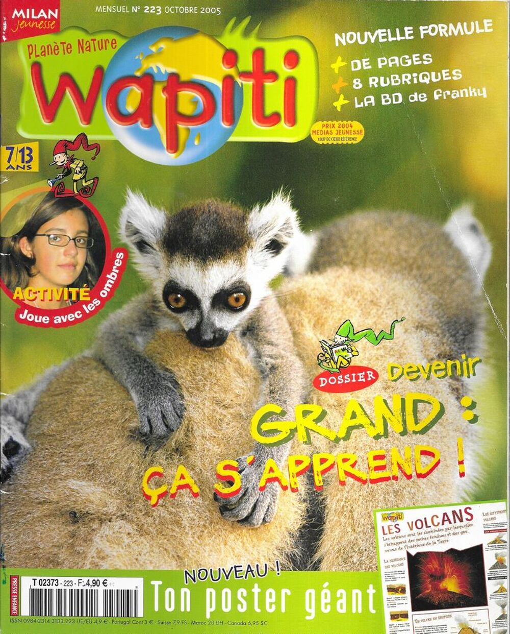 Wapiti , Magazine de 7 &agrave; 13 ans Livres et BD