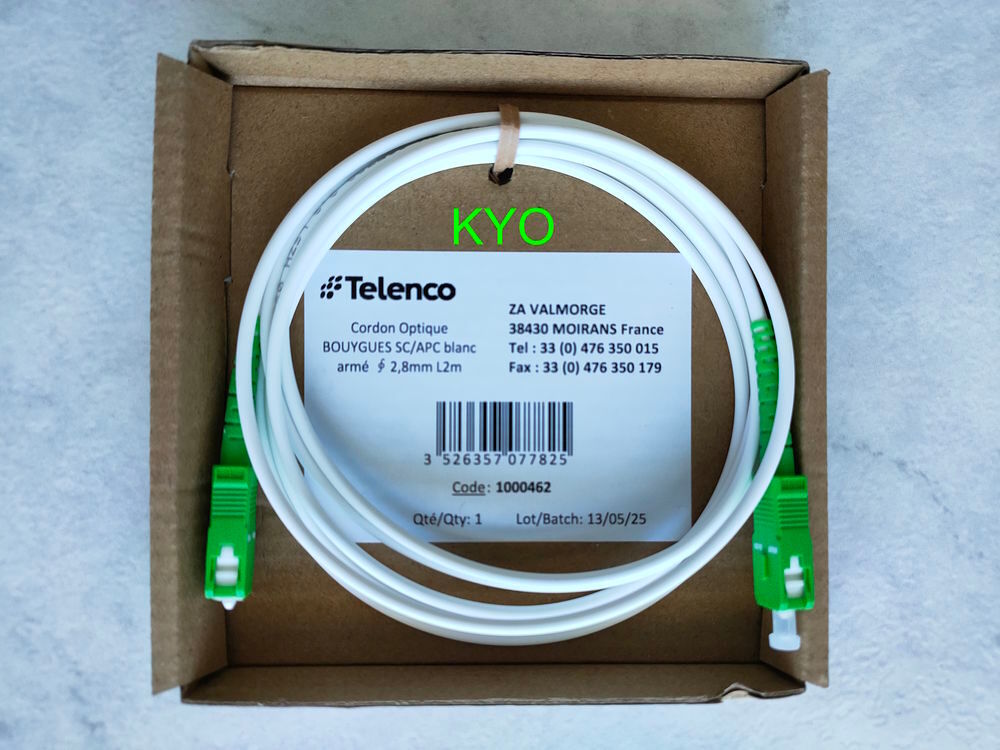 C&acirc;ble fibre optique jarreti&egrave;re L2m Box internet Bouygues Matériel informatique