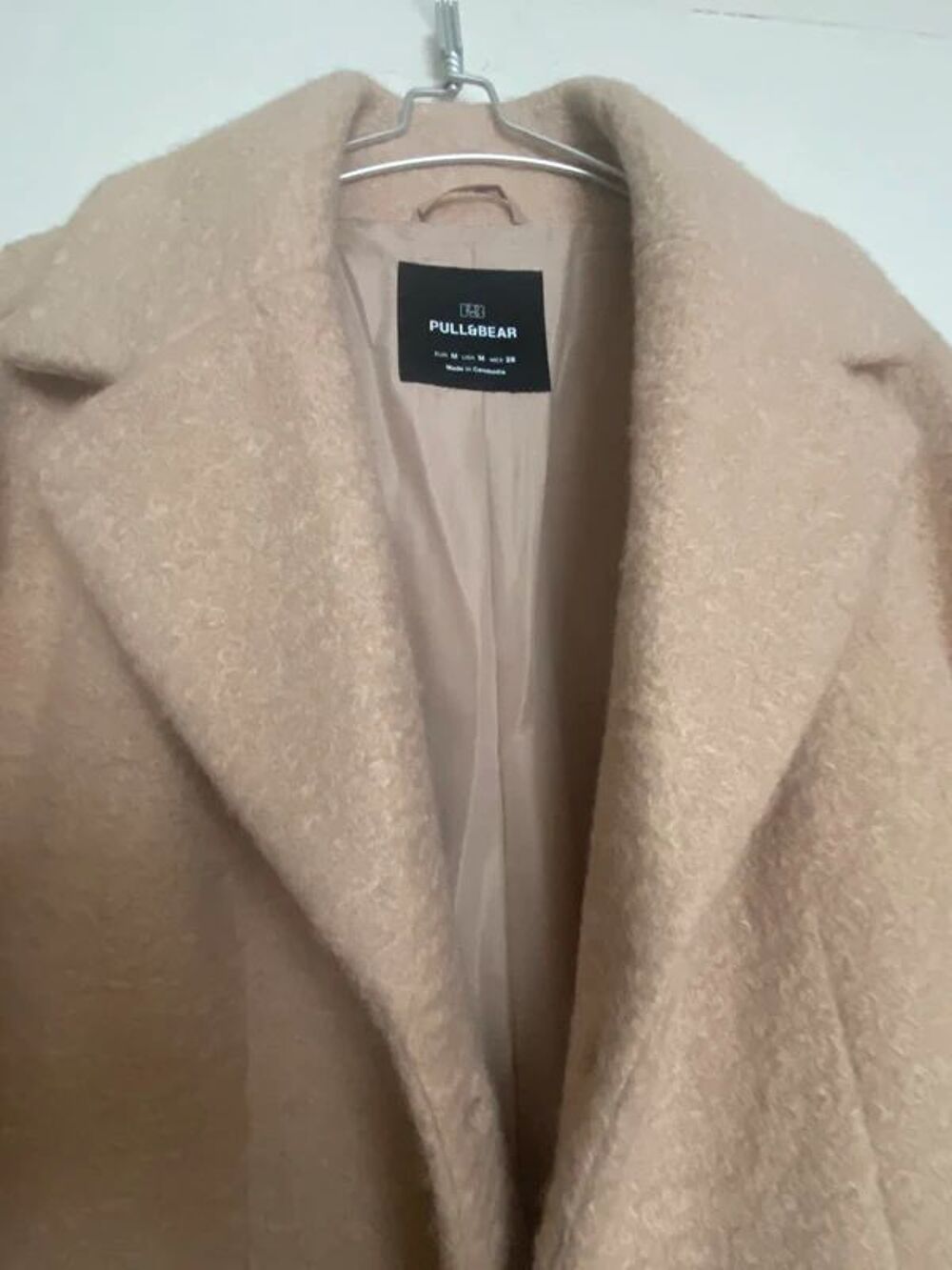 Manteau long &eacute;cru Pull &amp; Bear M Vêtements