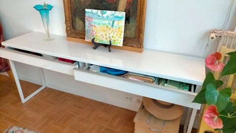 grande CONSOLE laqu� blanc 2 tiroirs 75 Boulogne-Billancourt (92)