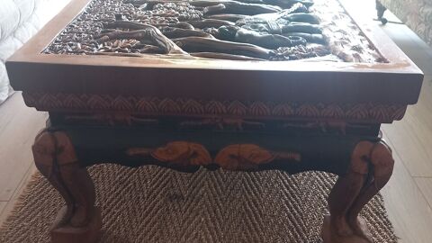 TABLE BOIS BOIS ASIATIQUE TRAVAIL REMARQUABLE Auray (56)