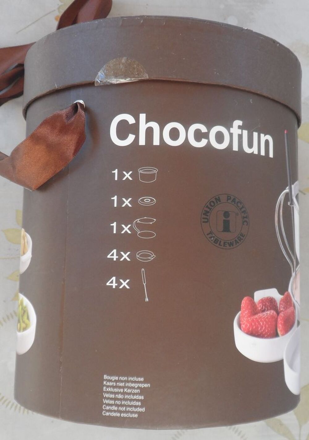 Service &agrave; fondue pour chocolat neuf vintage pour 4 personnes Cuisine