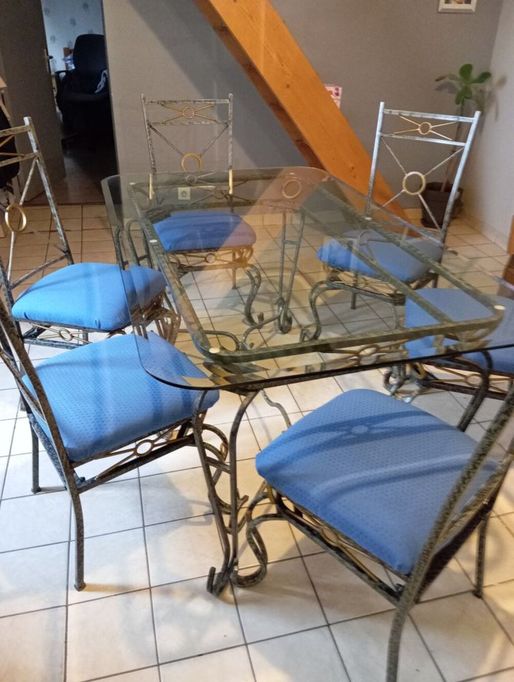 TABLE FER FORGE Gris argent&eacute; Meubles