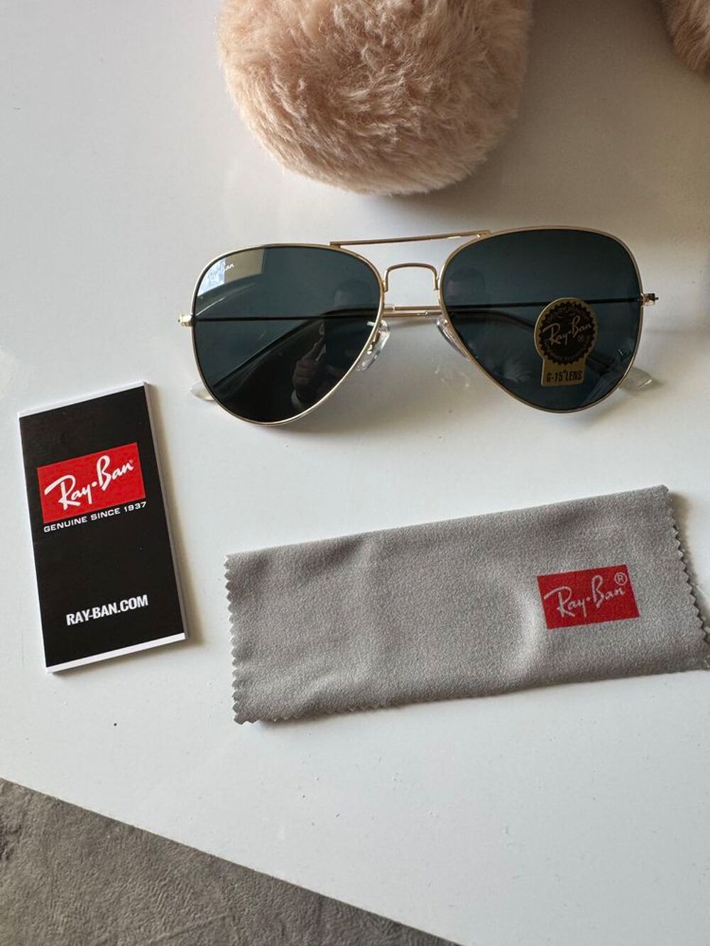 Ray-Ban Aviator dor&eacute;/noir Bijoux et montres