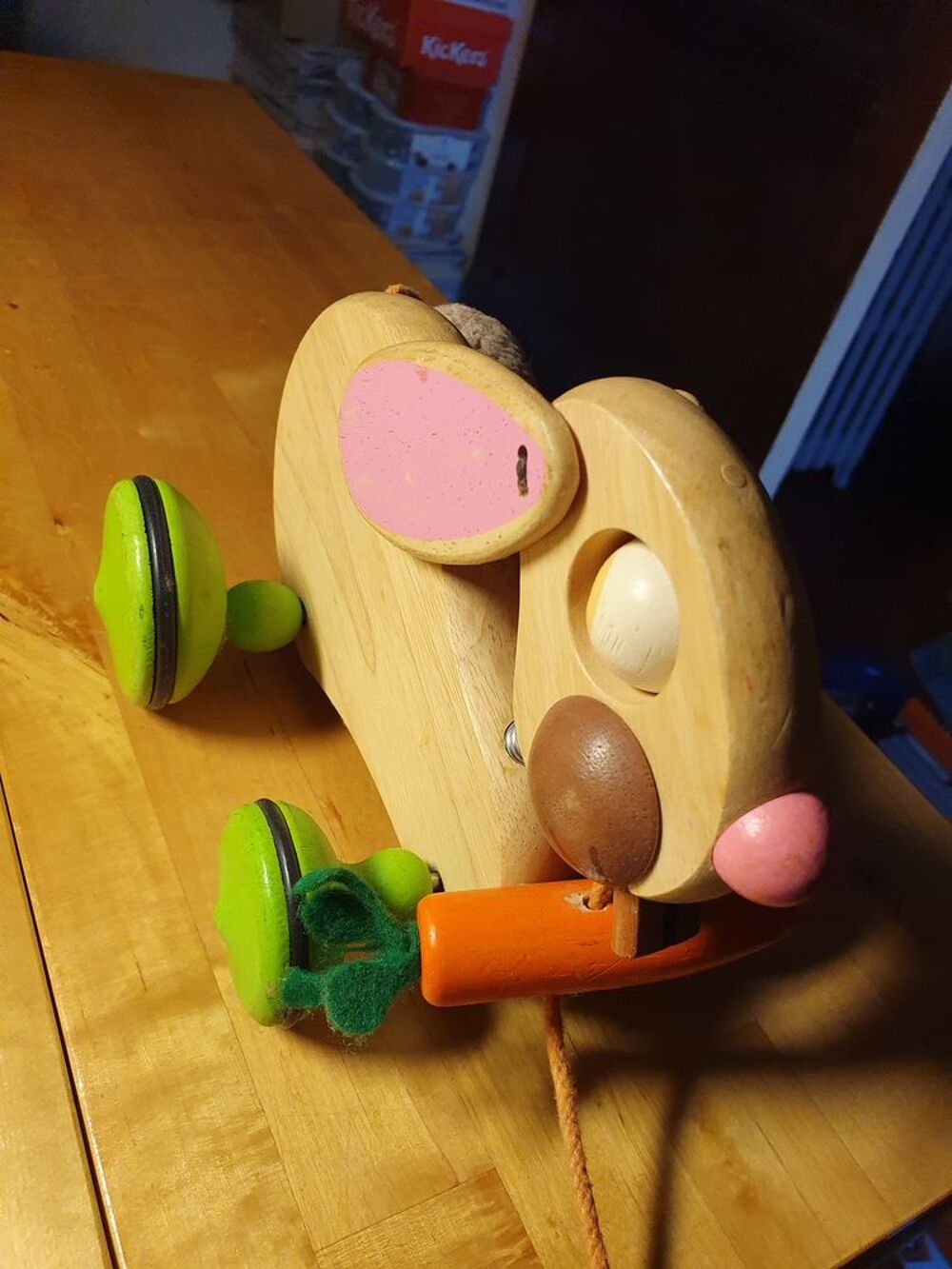 Lapin en bois &agrave; tracter (marque DJEGO) Jeux / jouets