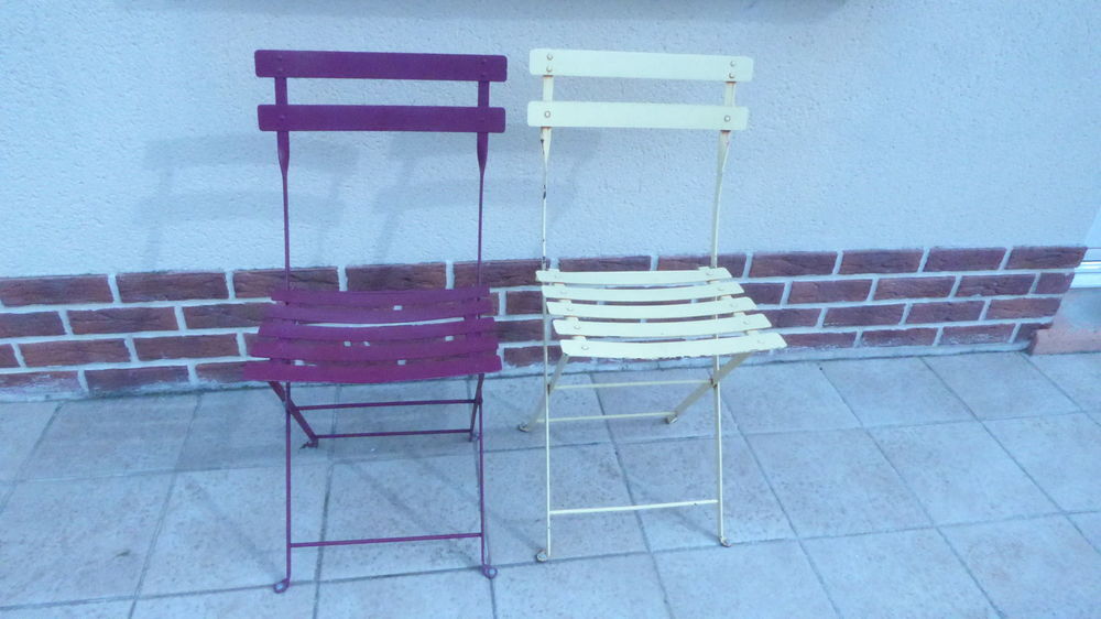 4 Chaises bistrot acier pliables Jardin