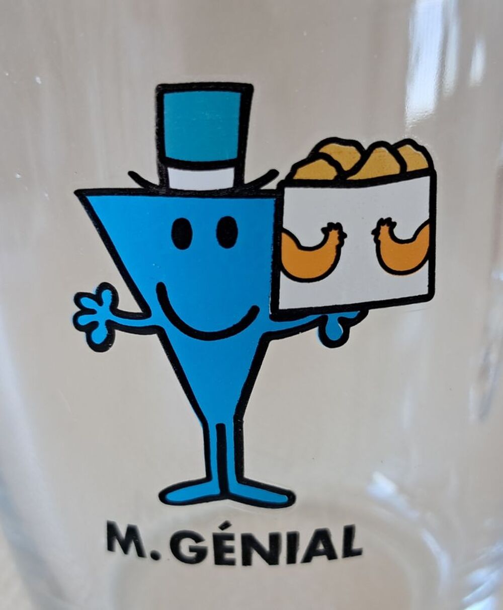 Mug tasse en verre transparent repr&eacute;sentant monsieur g&eacute;nial 