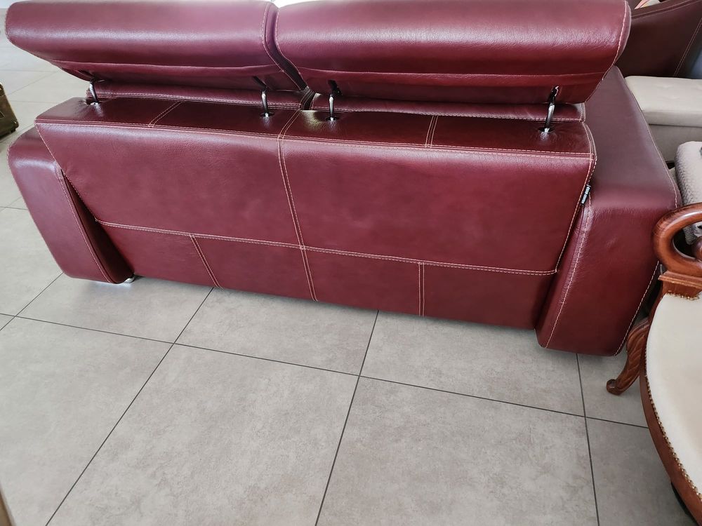 Canape cuir 2 places et 2 cabriolets de cuir center Meubles